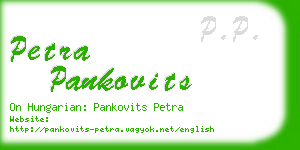 petra pankovits business card